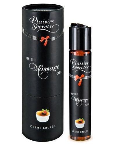 Массажное масло с ароматом крем брюле Huile de Massage Gourmande Creme Brulée - 59 мл. - Plaisir Secret - купить с доставкой в Бийске