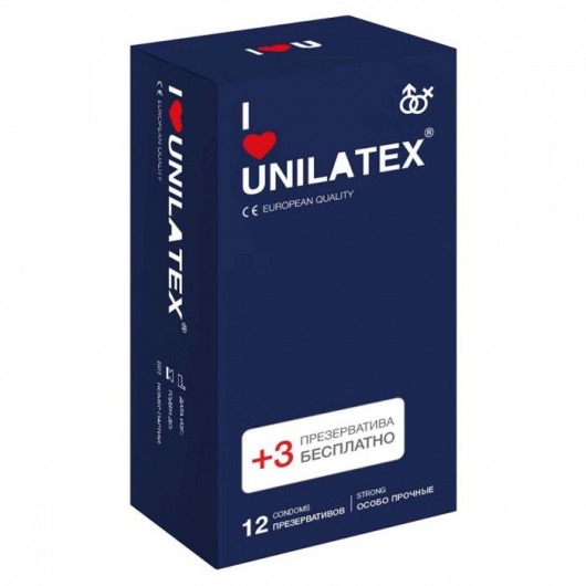 Ультрапрочные презервативы Unilatex Extra Strong - 12 шт. + 3 шт. в подарок - Unilatex - купить с доставкой в Бийске