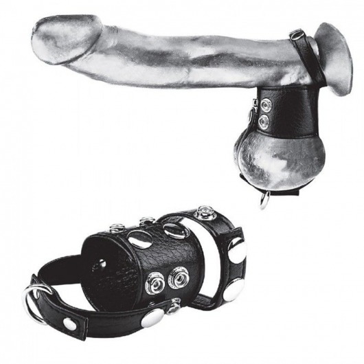 Утяжка на пенис и мошонку Cock Ring With 1.5  Ball Stretcher And Optional Weight Ring - BlueLine - купить с доставкой в Бийске