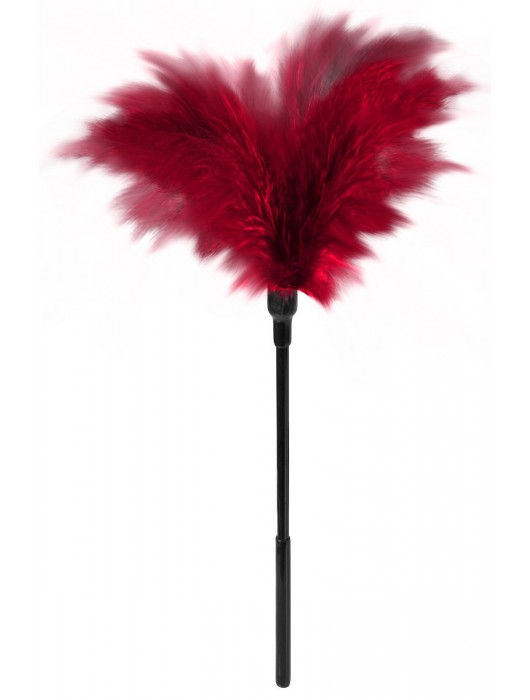 Пластиковая метелочка с красными пёрышками Small Feather Tickler - 32 см. - Blush Novelties - купить с доставкой в Бийске