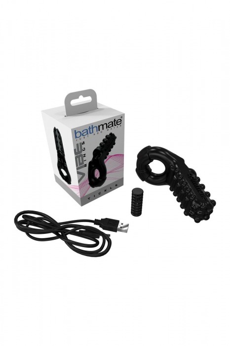 Чёрное эрекционное виброкольцо Tickle - Bathmate - в Бийске купить с доставкой