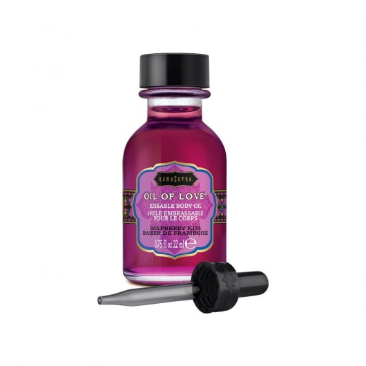 Масло для ласк с ароматом малины Oil of Love Raspberry Kiss - 22 мл. - Kama Sutra - купить с доставкой в Бийске