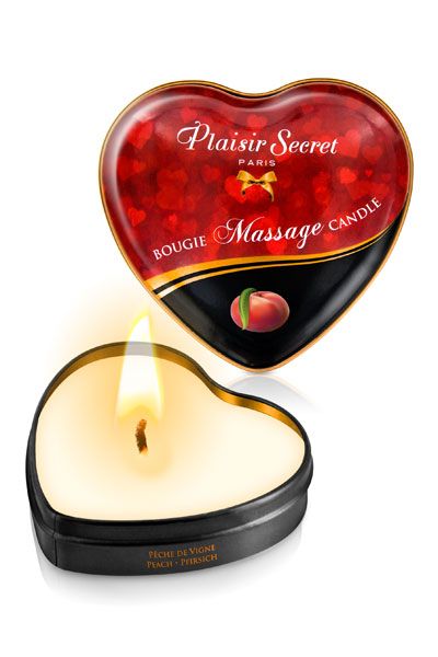 Массажная свеча с ароматом персика Bougie Massage Candle - 35 мл. - Plaisir Secret - купить с доставкой в Бийске