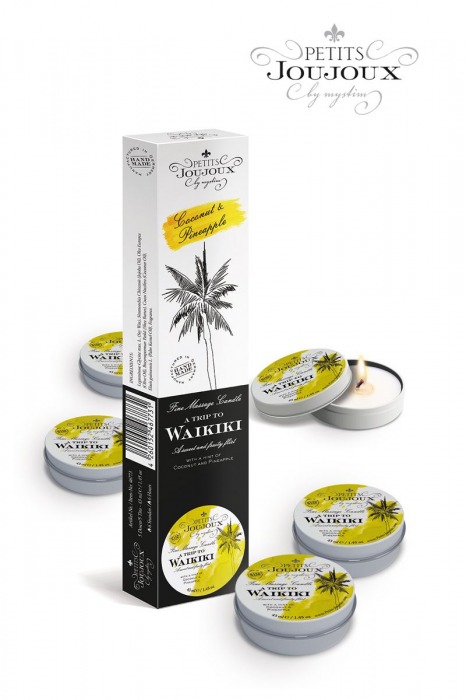 Набор из 5 свечей Petits Joujoux Waikiki Beach с ароматом кокоса и ананаса - MyStim - купить с доставкой в Бийске