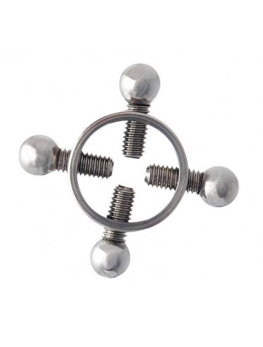 Серебристые зажимы для сосков на винтах - ToyFa - купить с доставкой в Бийске