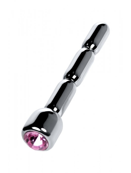 Серебристый уретральный плаг со стразом - 7 см. - ToyFa - купить с доставкой в Бийске