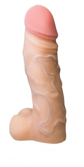 Реалистичная насадка с мошонкой REAL Standard - 15,5 см. - LOVETOY (А-Полимер) - купить с доставкой в Бийске