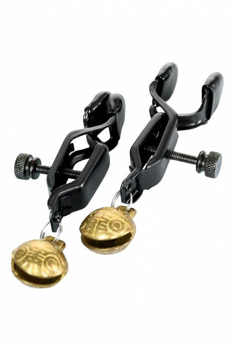 Черно-золотистые зажимы для сосков TOYFA Theatre - ToyFa - купить с доставкой в Бийске