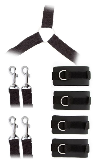 Комплект наручников и поножей LUXURIOUS BED RESTRAINT CUFF SET - Blush Novelties - купить с доставкой в Бийске