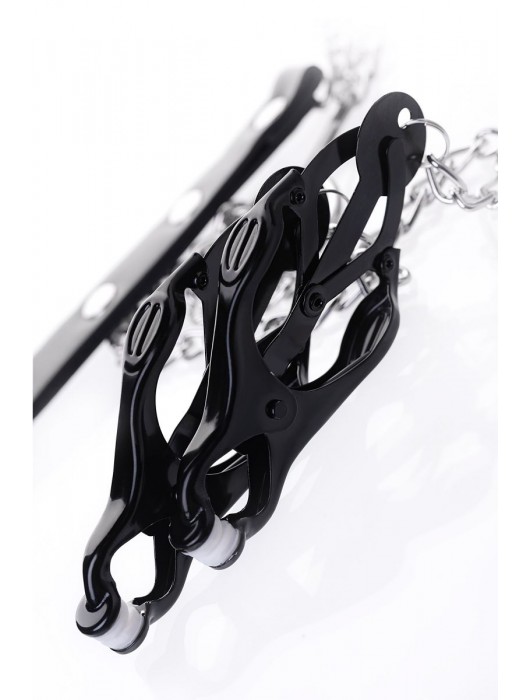 Черно-серебристые зажимы для сосков с кольцом для пениса TOYFA Metal - ToyFa - купить с доставкой в Бийске