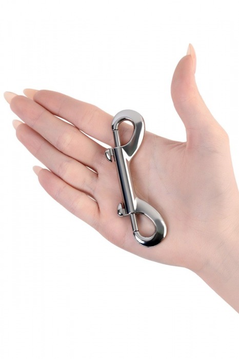 Серебристый двухсторонний карабин TOYFA Metal - ToyFa - купить с доставкой в Бийске