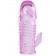 Розовая  гелевая насадка с клиторальным отростком - 13,5 см. - Toyfa Basic - в Бийске купить с доставкой