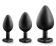 Набор черных анальных пробок с красным кристаллом-сердечком Bling Plugs Training Kit - Blush Novelties - купить с доставкой в Бийске