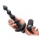 Черные анальные бусы с вибрацией и пультом ДУ 28X Remote Control Vibrating Silicone Anal Beads - 19 см. - XR Brands