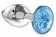 Малая серебристая анальная пробка Diamond Light blue Sparkle Small с голубым кристаллом - 7 см. - Lola Games - купить с доставкой в Бийске